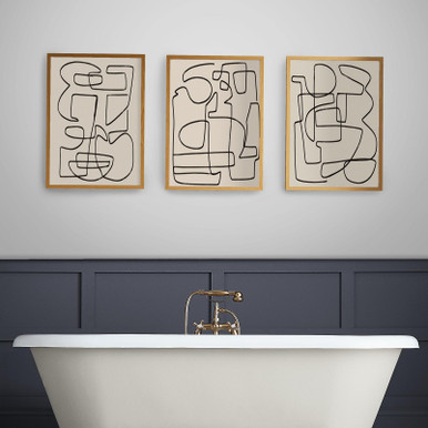 Abstract Line I Black and White Wall Art