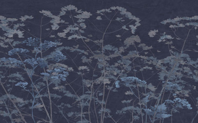 Flower Press Indigo Bespoke Mural