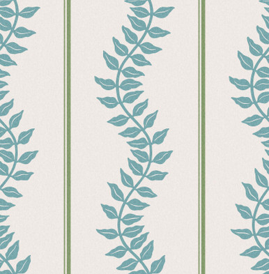 Laurel Leaf Stripe Blue & Green Wallpaper Laurel Leaf Stripe Blue & Green Wallpaper