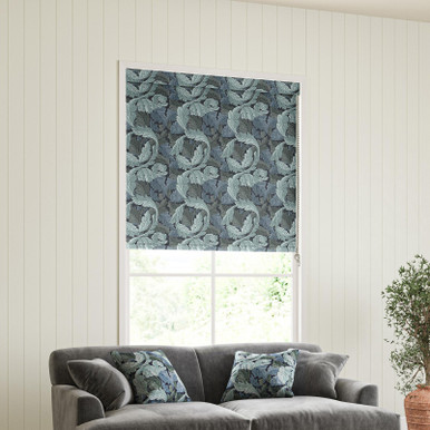 Acanthus Indigo Roller Blind