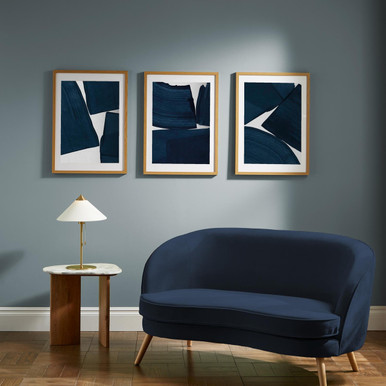 Large Brush Strokes I Blue Wall Art