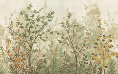 Forest in Bloom Sage Bespoke Mural
