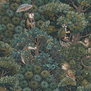 Treetop Troop Emerald Wallpaper