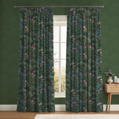 Treetop Troop Green Curtain