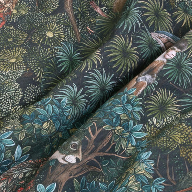 Treetop Troop Green Curtain