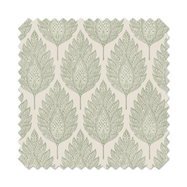 Flame Leaf Green Curtain