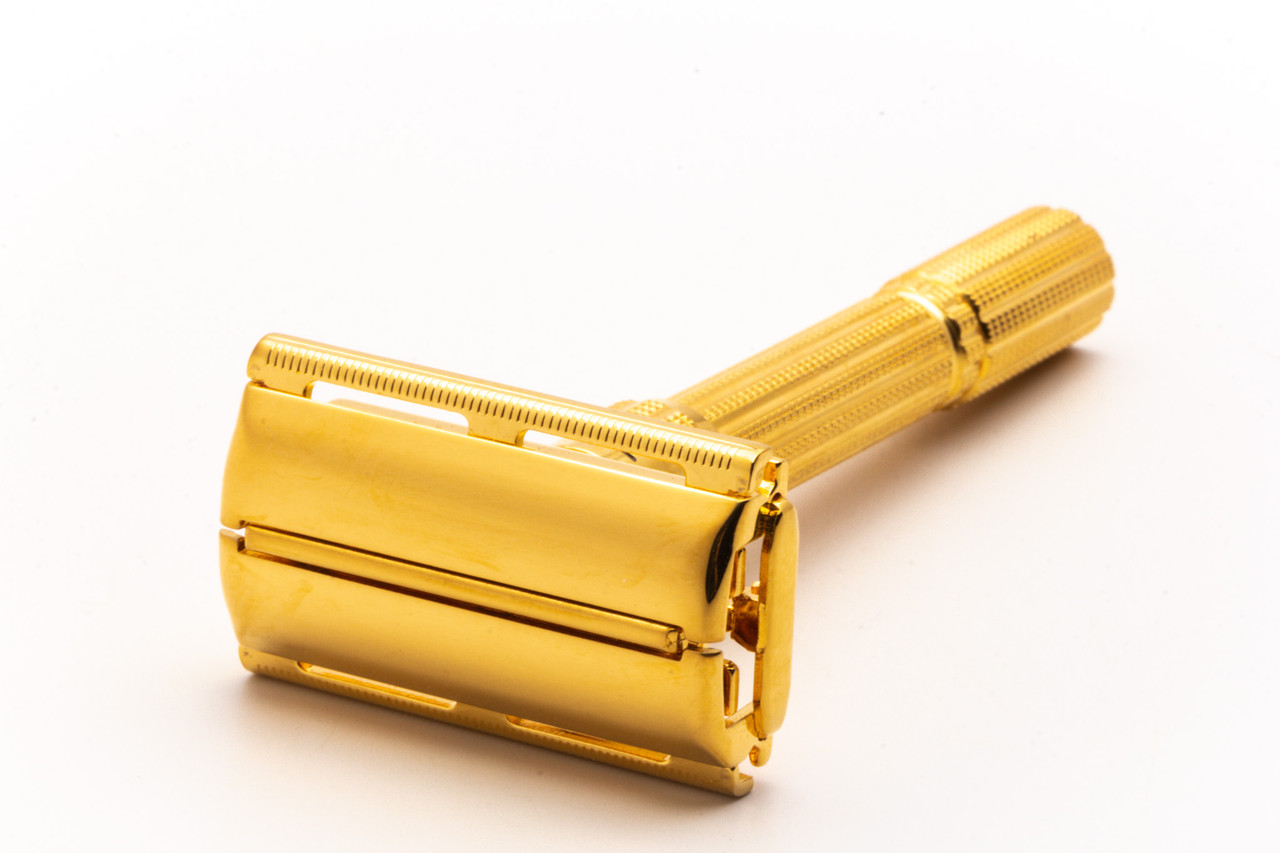 1963 I1 Gillette Slim Aristocrat Adjustable Double Edge Safety Razor | 24K  Gold Revamp