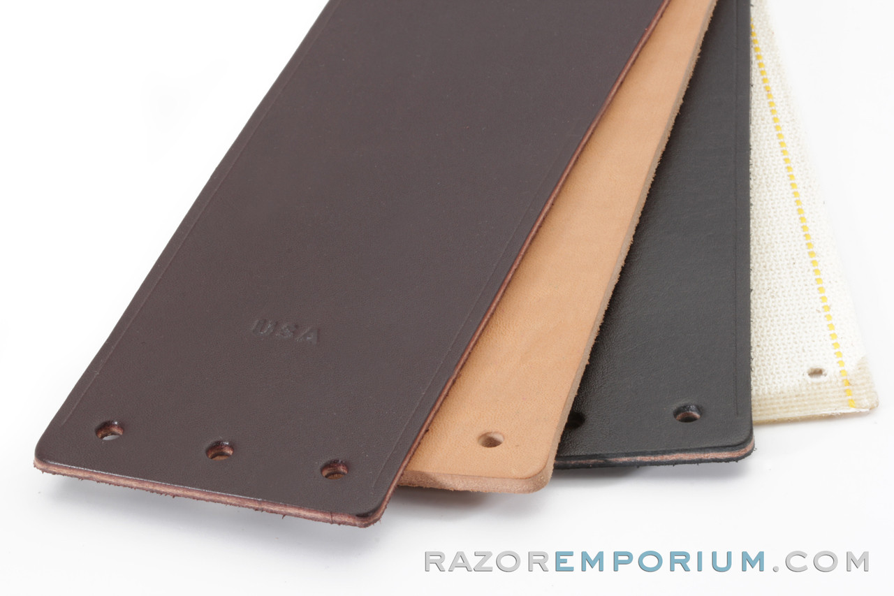3 Razor Emporium English Bridle & Canvas Straight Razor Strop - Made in USA