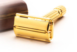 1955 A2 Gillette President Double Edge Safety Razor Set | 24K Gold Revamp