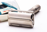 1963 I4 Gillette Slim Adjustable TTO Double Edge Safety Razor Set with Blades | Factory Nickel Revamp