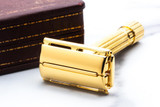 1946-47 Gillette Aristocrat Double Edge Safety Razor Set | 24K Gold Revamp