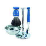 Edwin Jagger | Gillette® Fusion® ProGlide® Razor Shaving Set Blue 4pc (Black Synthetic)