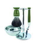 Edwin Jagger | Gillette® Fusion® ProGlide® Razor Shaving Set Green 4pc (Black Synthetic)