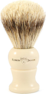 Edwin Jagger | Medium Super Badger Shaving Brush, Imitation Ivory