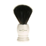Edwin Jagger | Imitation Ivory Shaving Brush (Black Synthetic)