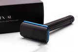 Ayslworth Razor | APEX-AL Double Edge Safety Razor -  Jet Black Electric Blue Classic V2