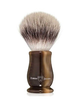 Edwin Jagger | LHCSBSYNST Chatsworth Imitation Light Horn Synthetic Silver Tip Shaving Brush, Medium