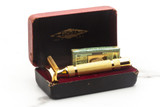 1930s Gillette 'NEW' Long Comb Common Bar Gold Double Edge Safety Razor Set | Original Condition
