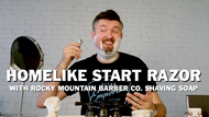 Homelike Start Razor with Rocky Mountain Barber Company Shave Soap