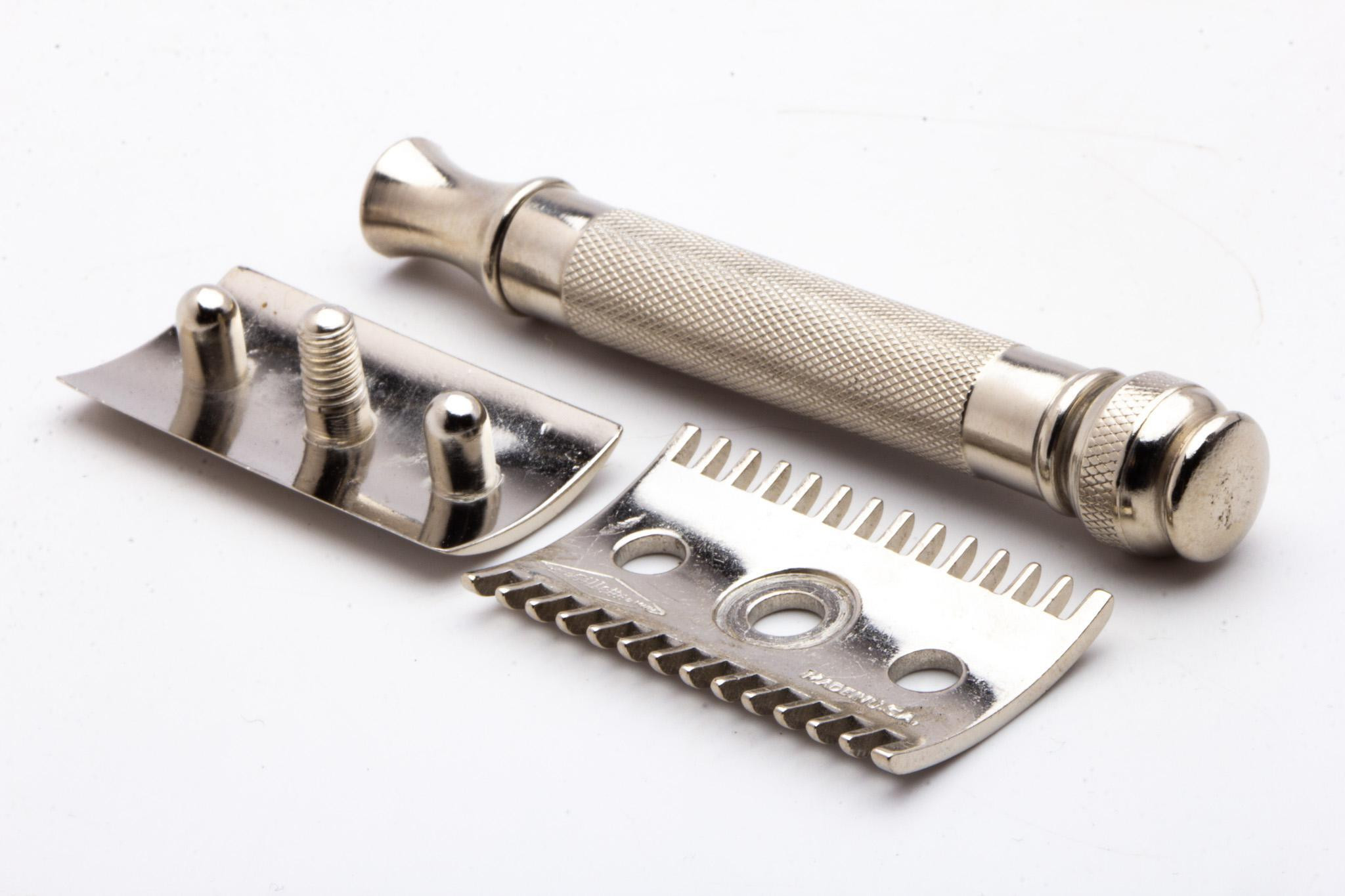 WW1 Gillette Open Comb Double Edge Razor | Factory Nickel Revamp