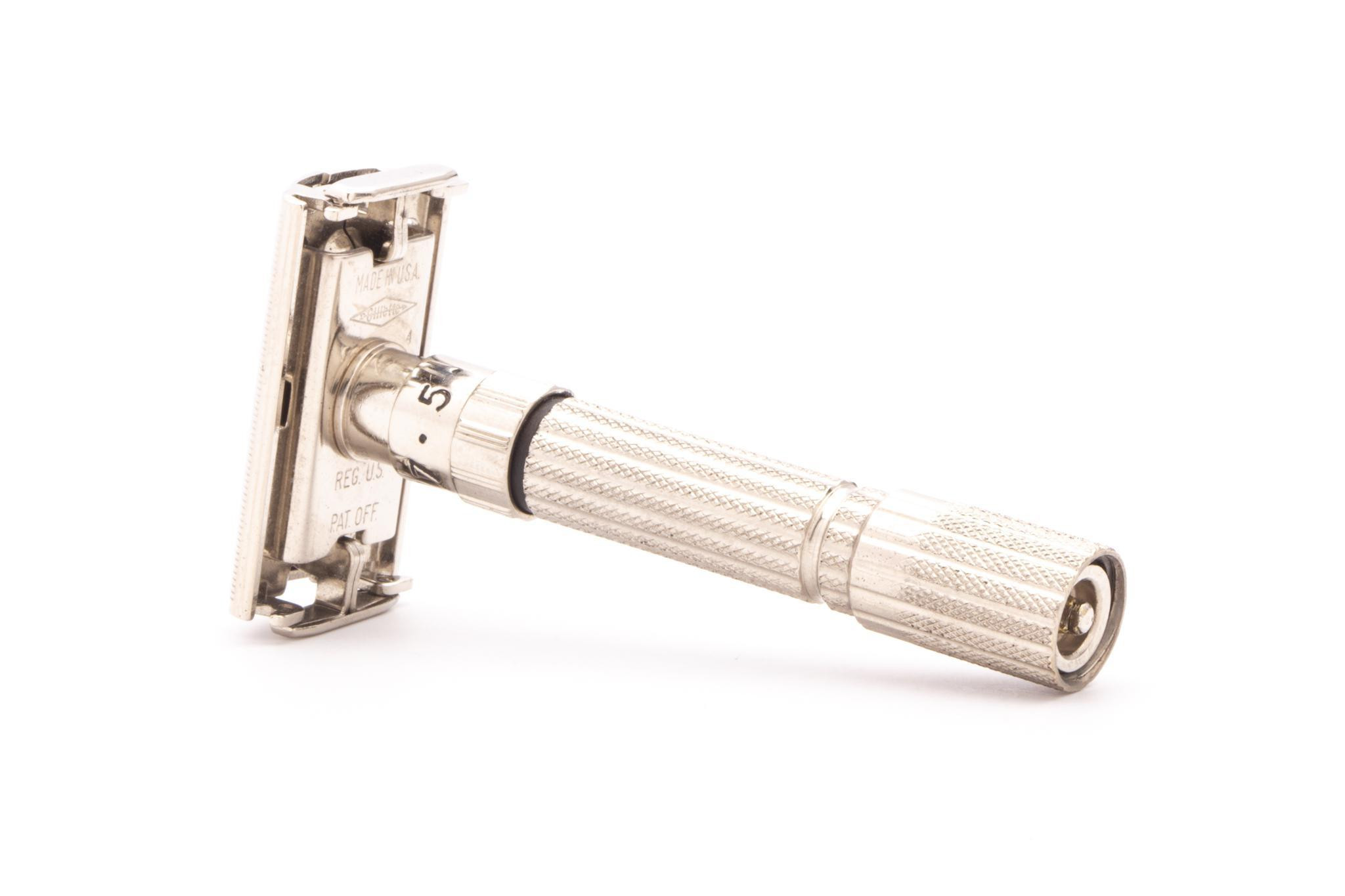 1960 F4 Gillette Fatboy Adjustable TTO Double Edge Safety Razor
