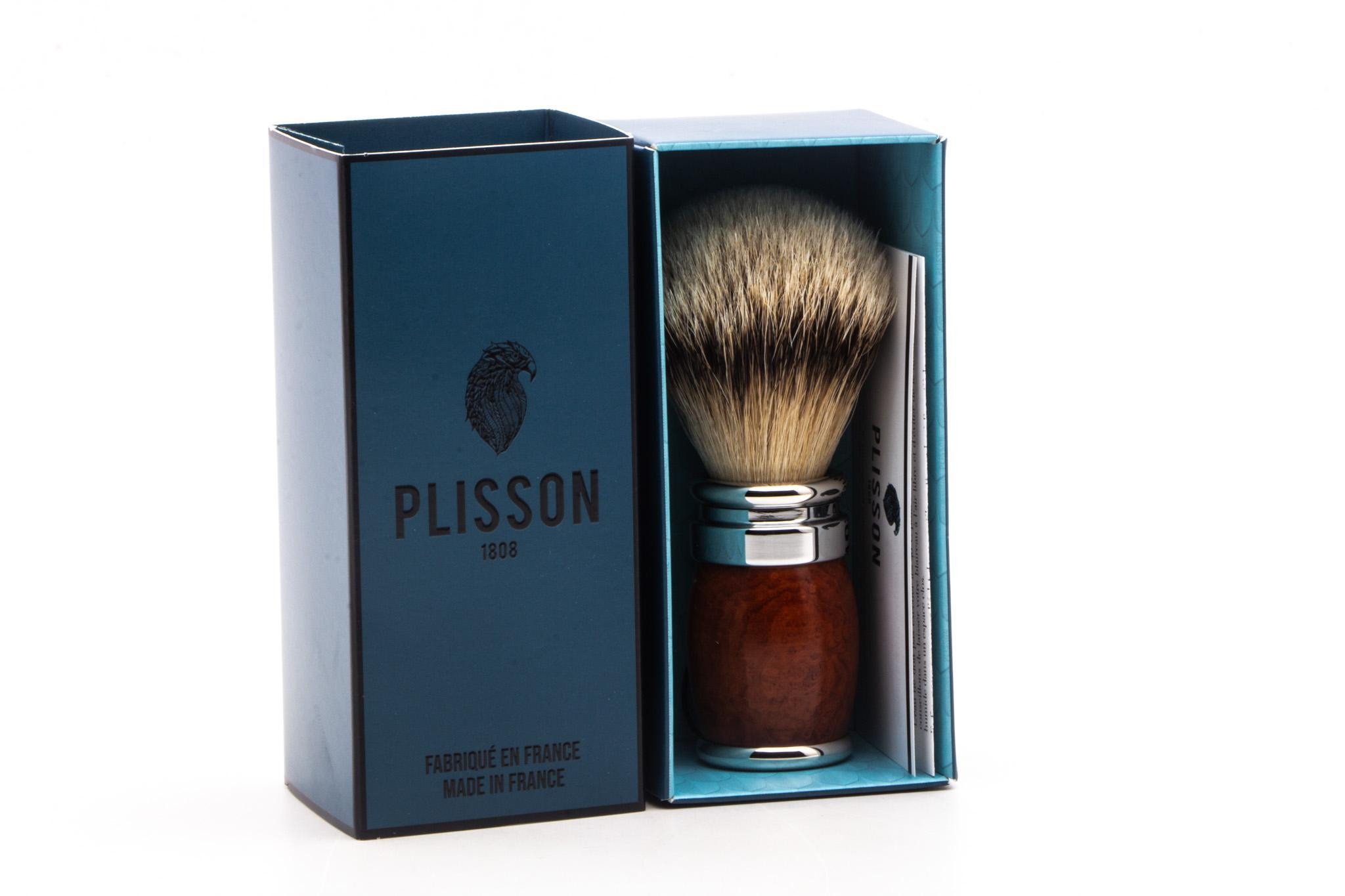 Plisson 1808 | Briar Wood & High Mountain White Badger Shaving