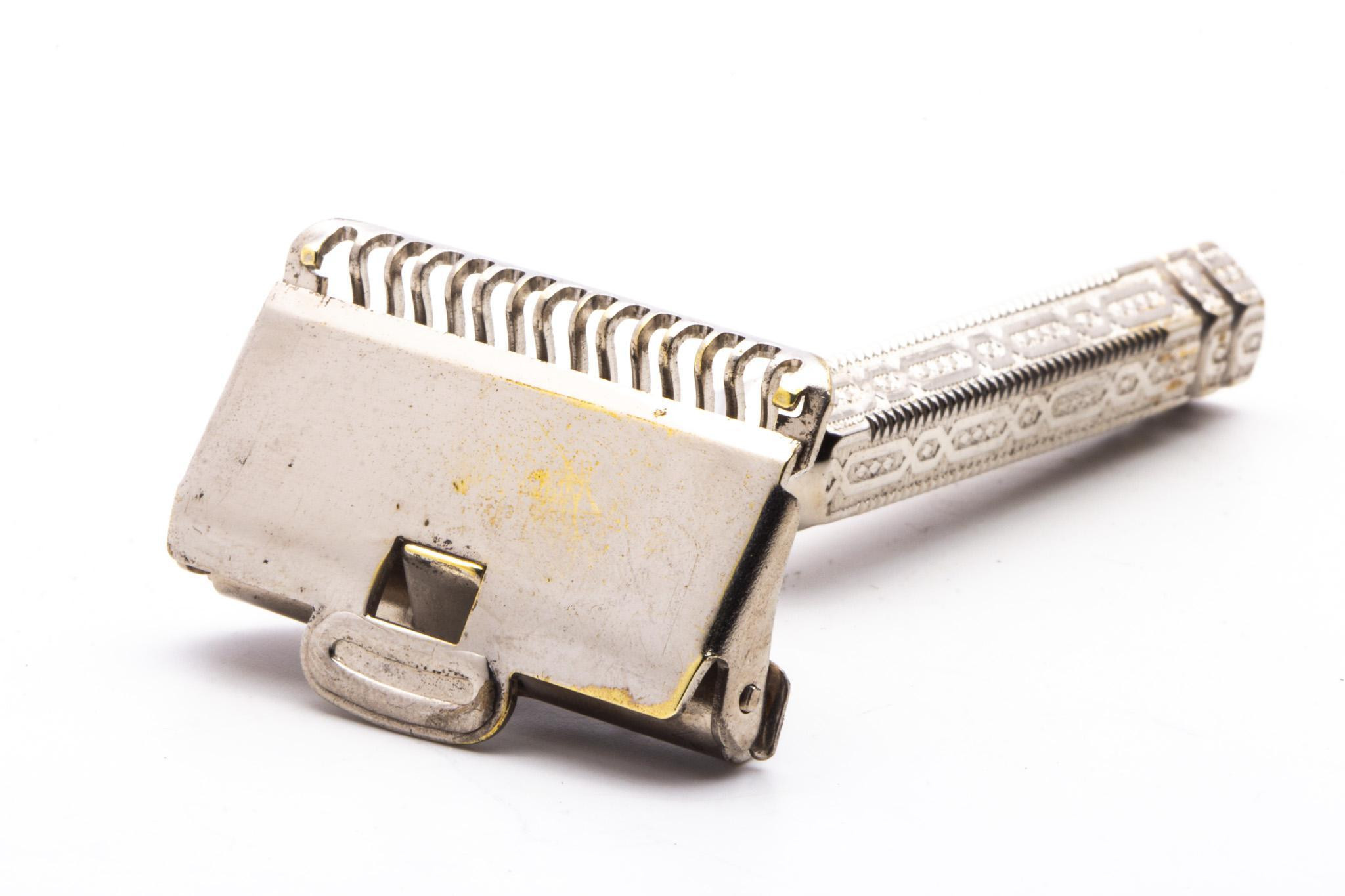 エリー 1930's Gem 1912 Style Chain Link Handle Single Edge Safety Razor