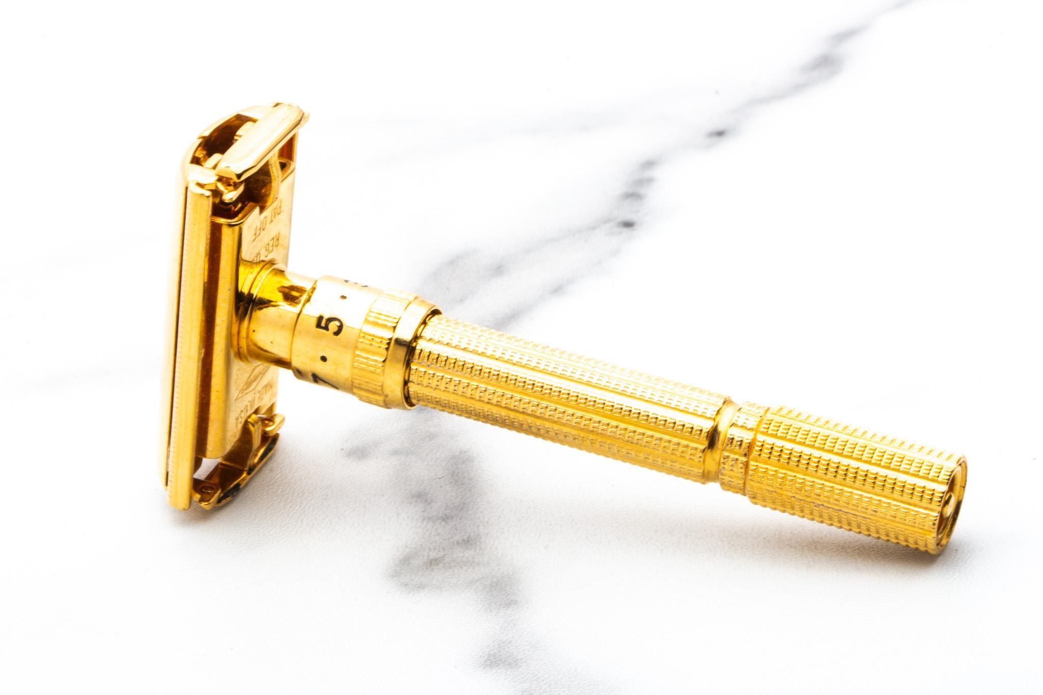 【1961年最初期型】Gillette Slim Adjustable G3 1961 G3 Gillette Gold Slim Aristocrat Adjustable Double Edge