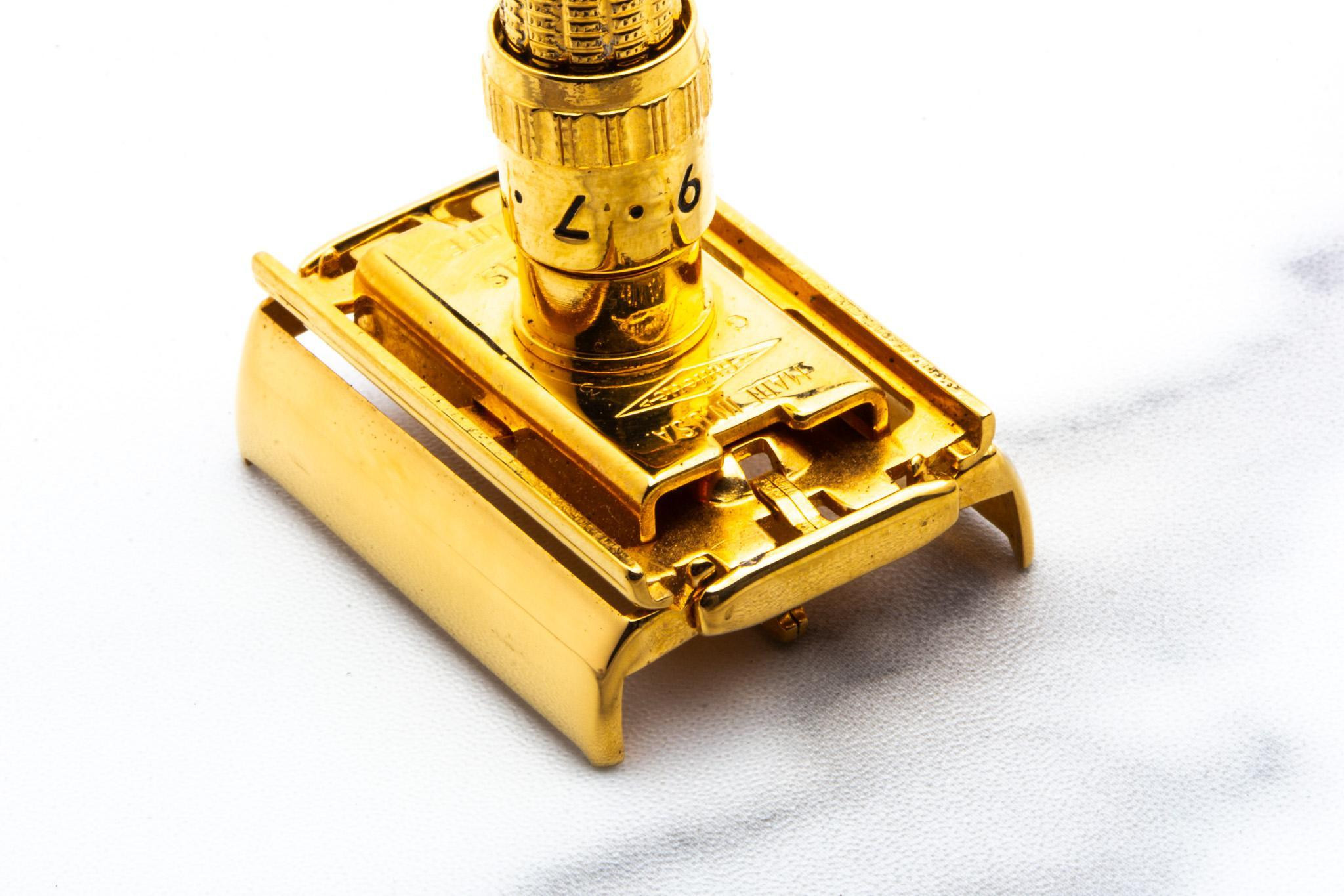1961 G3 Gillette Gold Slim Aristocrat Adjustable Double Edge