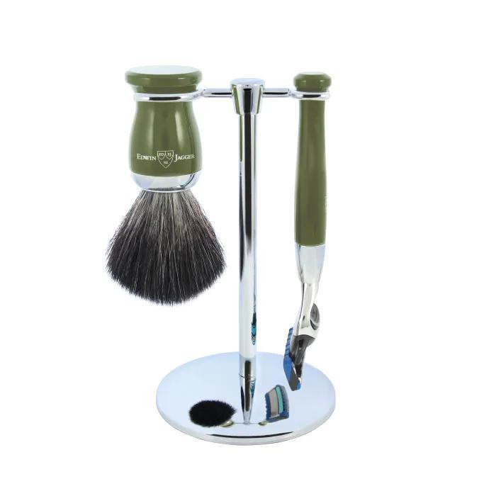 Edwin Jagger | Gillette® Mach3® Razor Shaving Set Blue 3pc (Black