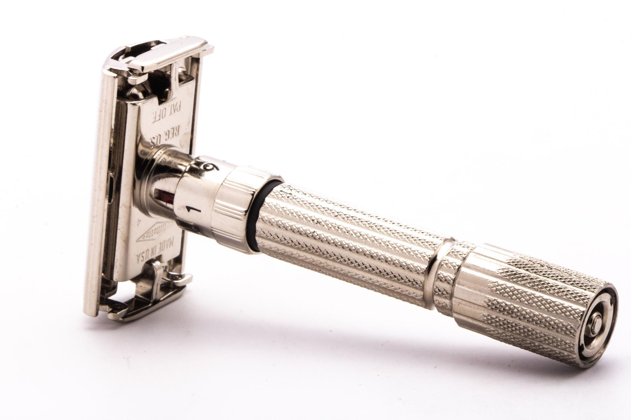 1959 E4 Gillette Fatboy TTO Adjustable Double Edge Safety Razor