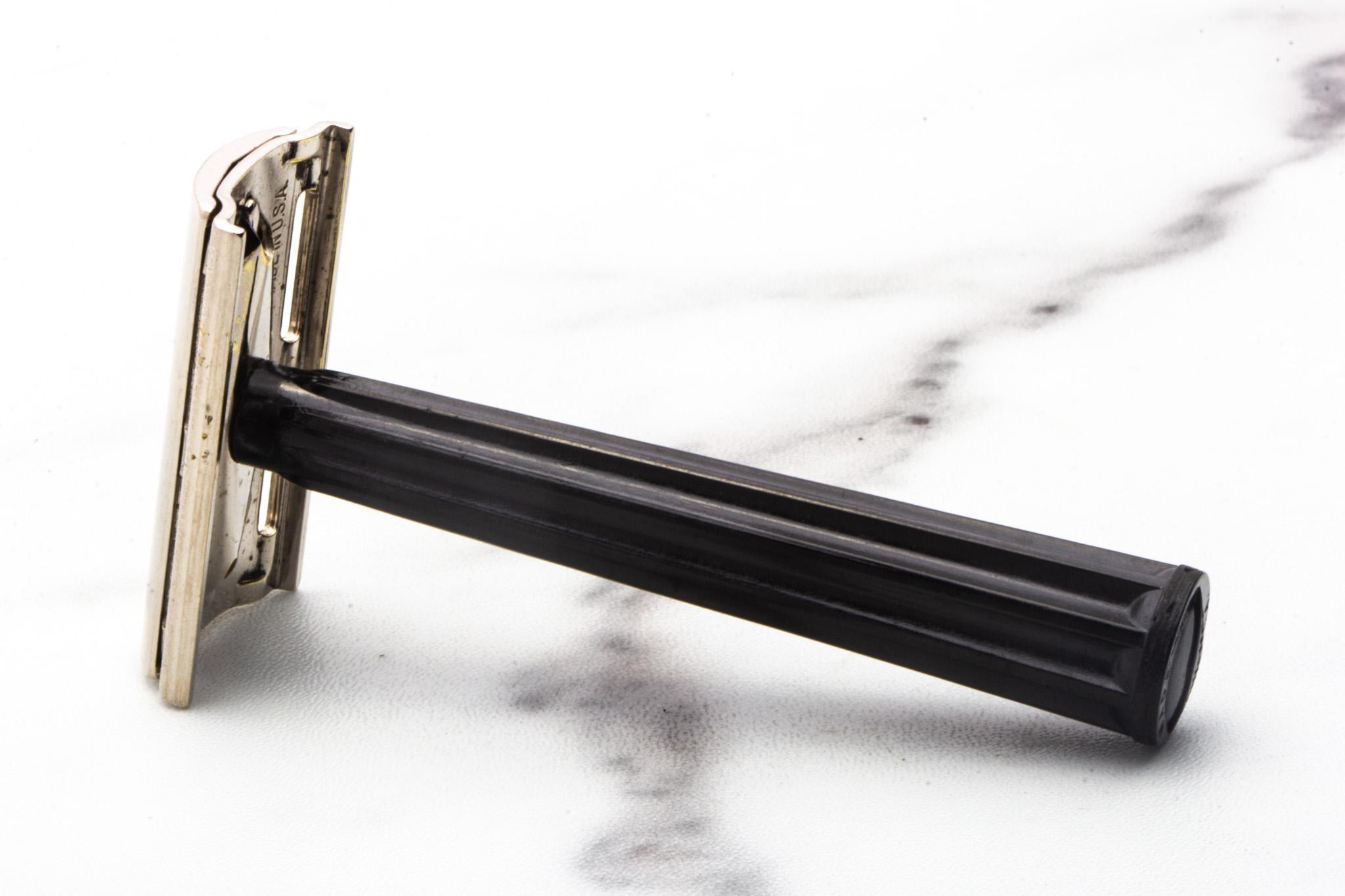 1951 W2 Gillette Tech Three Piece Double Edge Safety Razor with