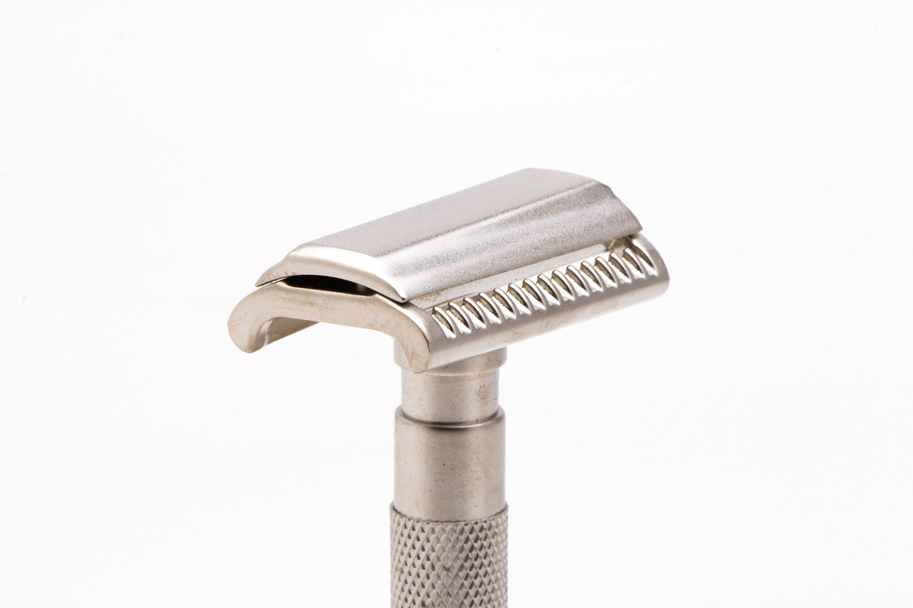 Parker 55SL Slant DE Safety Razor Satin Chrome - Razor Emporium