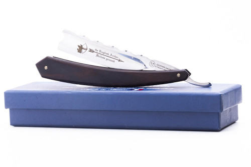 6/8" Gustave Lalune Straight Razor "English Archer" Blackwood Scales