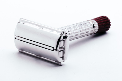 1959 E2 Gillette Heavy Red Tip Super Speed Double Edge Safety Razor | Rhodium Revamp