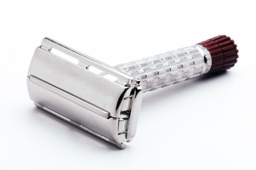 1959 E3 Gillette Red Tip Super Speed Double Edge Razor | Factory Nickel Revamp