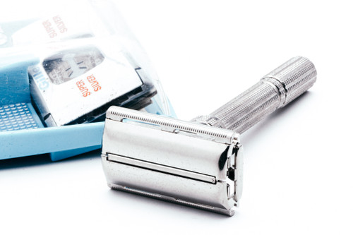 1965 K1 Gillette Slim Adjustable Double Edge Safety Razor w/ Blue Case | Original Condition