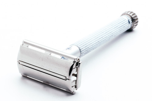 1961 G4 Blue Star Lady Gillette Double Edge Safety Razor | Factory Nickel Revamp