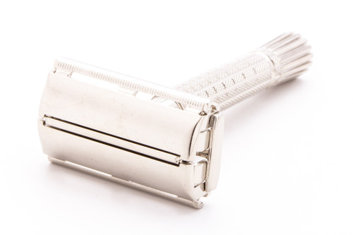 1960 F3 Gillette Flare Tip Super Speed Safety Razor | Factory Nickel Revamp