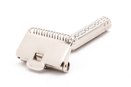 1930's Gem 1912 Style Chain Link Handle Single Edge Safety Razor | Factory Nickel Revamp