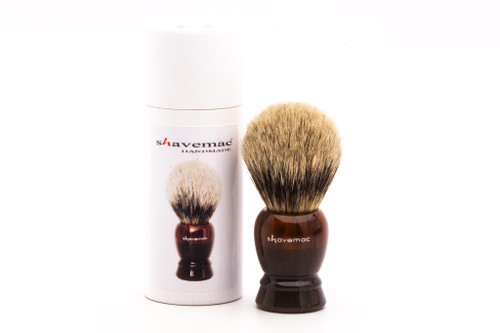 Shavemac | Silvertip Badger Shave Brush With Faux Tortoise Handle