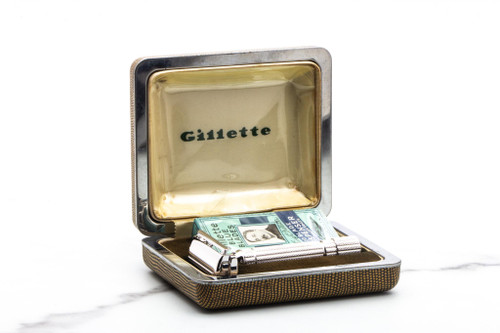 1953 Y2 Gillette President Double Edge Safety Razor Set | Rhodium Revamp