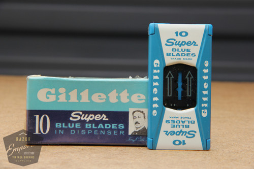 Gillette Blue Double Edge Razor Blades in Dispenser | New Old Stock (NOS)