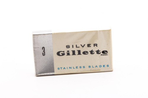 3 Gillette Silver Stainless Double Edge Blades | NOS
