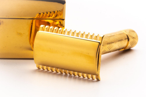 1920's Gillette NEW Bostonian Double Edge Safety Razor Set | 24K Gold Revamp
