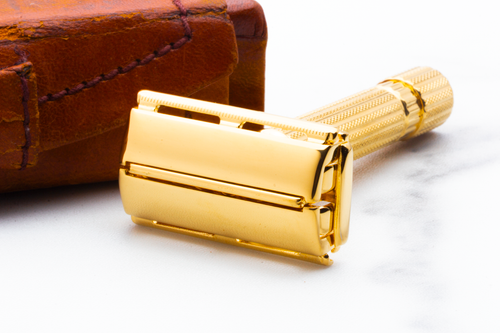1940's Gillette Gold Regent Tech Double Edge Safety Razor Set | 24K Gold Revamp