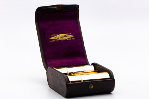1917 Gillette Gold Single Ring Old Type Travel Combination Set | 24K Gold Revamp