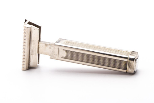 1927 Schick Type B2 Open Comb Repeating Injector Razor | Factory Nickel Revamp