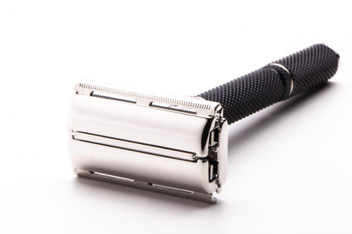 1985 F4 Gillette Super Adjustable "Black Beauty" Double Edge Safety Razor | Rhodium Revamp