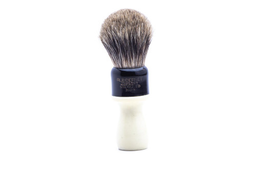 Vintage Restored | Rubberset Trade Mark Black & Cream Handle Shaving Brush